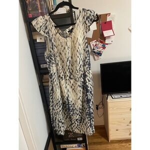 Gap Women Abstract Print Elastic Waist Dress Size‎ L